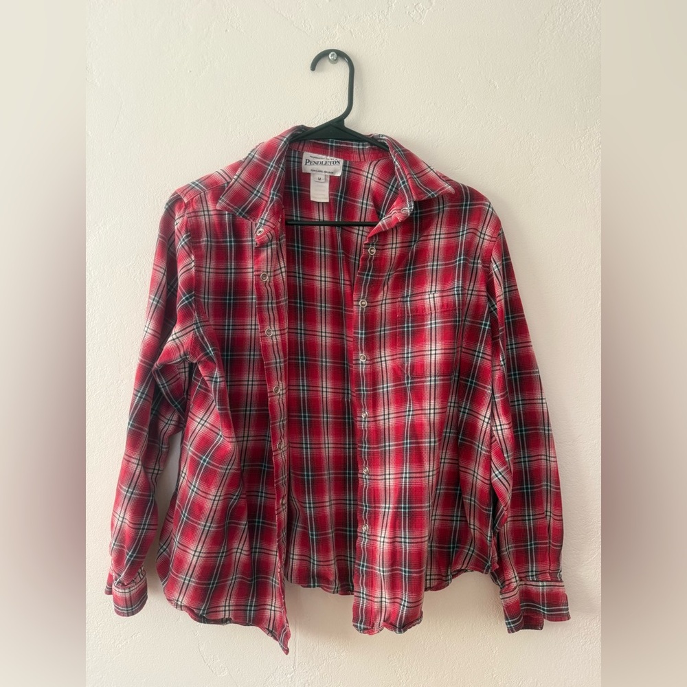 Pendleton Red and Black Plaid Shirt